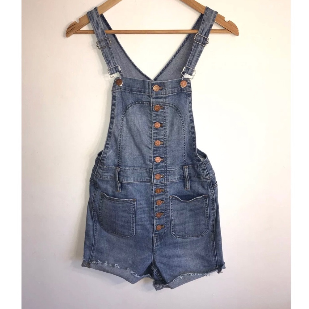 Madewell Jean Cut Off Overall Romper Denim Small